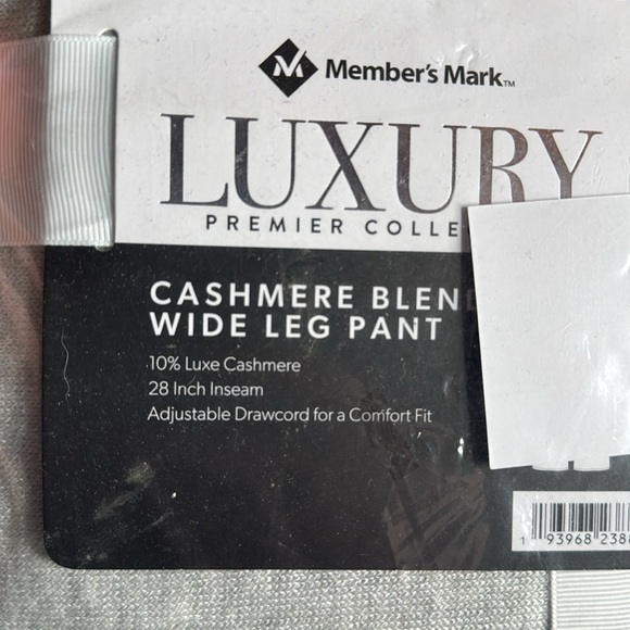 NIP Member's Mark Gray Cashmere Blend Wide Leg Lounge Pants Size XXL - Picture 8 of 9
